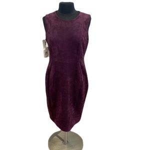 NWT Calvin Klein SZ 12 faux suede plum dress